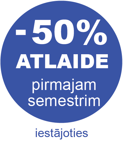 50% atlaide pirmajam semestrim